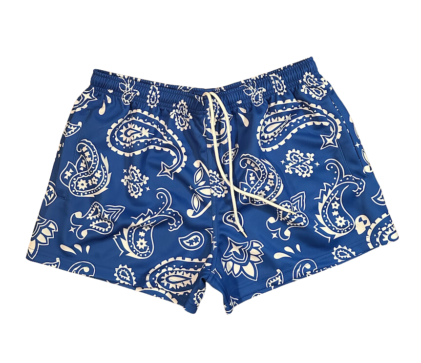 Crip Walk Blue Paisley Rugby Shorts