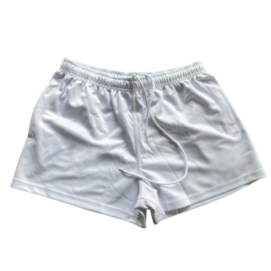 WHITE RUGBY SHORTS